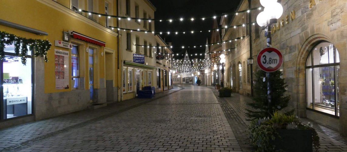 Bayreuth in Corona-Zeiten: Statt vorweihnachtlichen Menschenmassen gähnende Leere. Foto: gdm